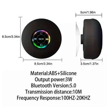Família portátil sem fio bluetooth à prova dwaterproof água ventosa led pequeno alto-falante carro banheiro telefone móvel ouvir música estéreo
