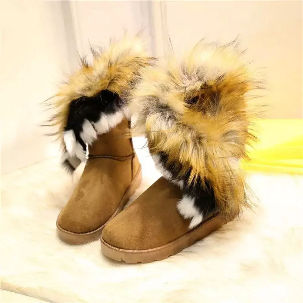 Bota de camurça plataforma feminina, bota casual, botas de neve de algodão luxuoso, nova moda, tendência, inverno