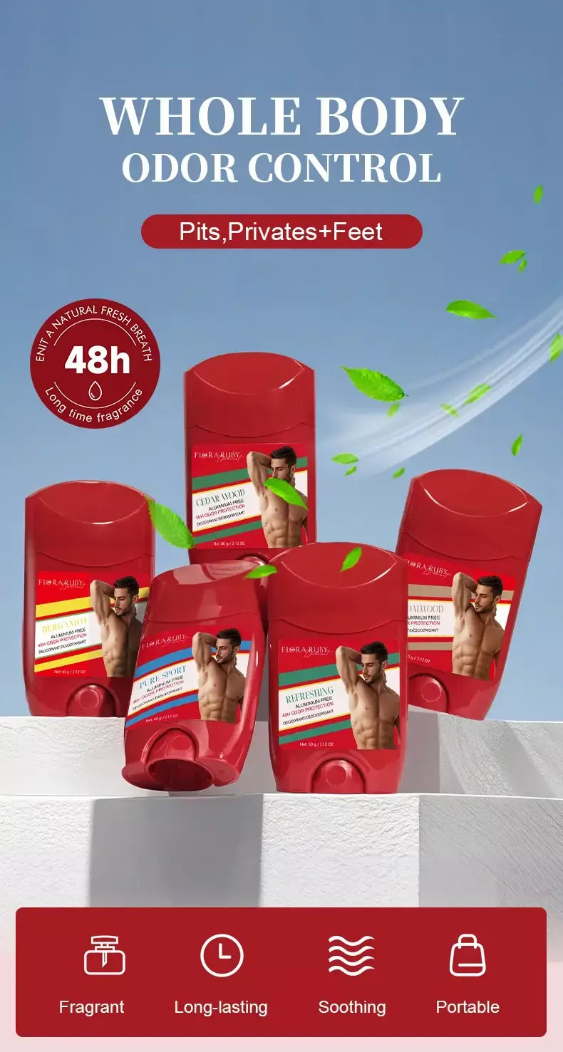 Desodorante de especiarias antigas masculino, sem alumínio, defesa refrescante do suor e proteção contra odores, 48 horas de alta resistência, desodorantes portáteis