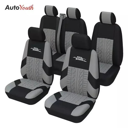 Capas universais para assentos, capas de alta qualidade para interior do carro, adequadas para duas fileiras de assentos (assentos dianteiros duplos e 2 + 1 assentos)