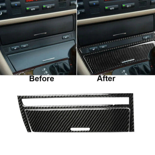 2pc interior do carro tira central cobre decoração guarnição para bmw velha série 3 e46 1998-2005 substituição preto tipo adesivo acessórios
