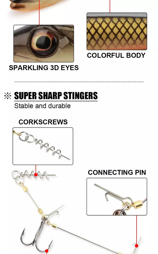 Spinpoler grande peixe macio isca de pesca com stinger rig gancho conjunto 14cm/18cm jigging corrico para água salgada mar pesca equipamento pesca