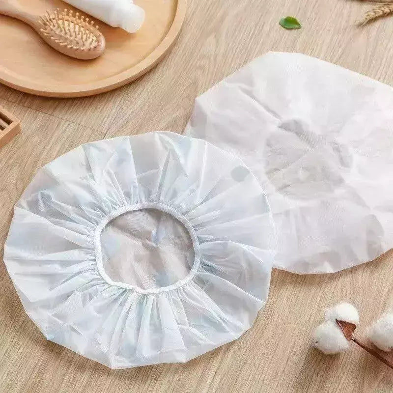 Touca de banho impermeável para mulheres e homens, tampa de cabelo seco, banho, anti-óleo, fumaça, cuidados com os cabelos, casa, 5pcs