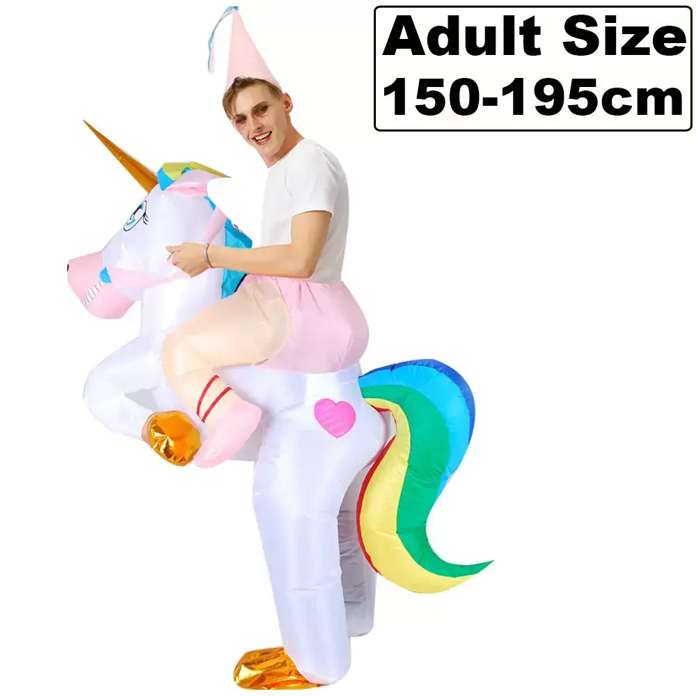 Vestuário colorido unicórnio animal trajes infláveis terno anime purim halloween carnaval festa cosplay traje para crianças adultas