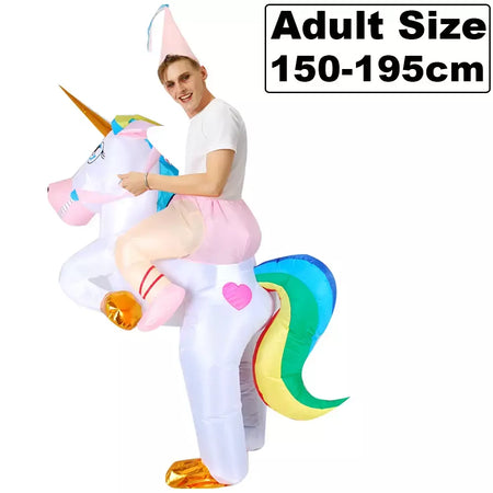 Vestuário colorido unicórnio animal trajes infláveis terno anime purim halloween carnaval festa cosplay traje para crianças adultas