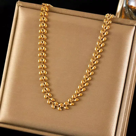 Eilieck 316l aço inoxidável metal charme corrente colar jóias de declaração 18k pvd banhado colar de pescoço corrente para mulher