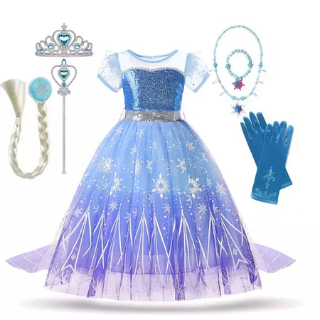 Elsa menina vestidos princesa traje crianças lantejoulas fantasia crianças cosplay rainha roupas halloween carnaval vestidos de festa