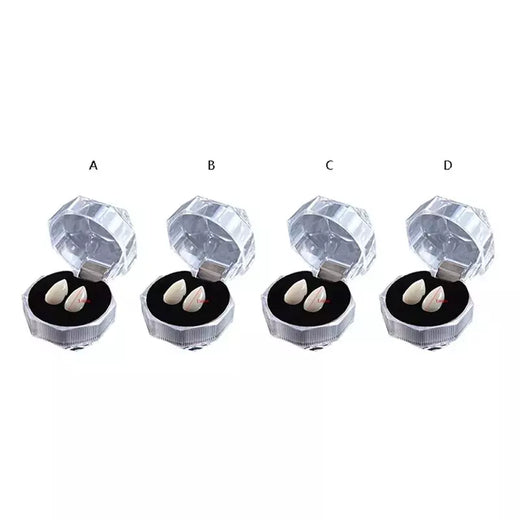 1 par de dentaduras de vampiro para halloween, adultos e crianças, festa de halloween, bola de máscaras, cosplay, cola sólida, dentes falsos, adereços de decoração diy