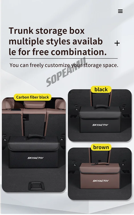 Caixa organizadora de porta-malas de carro, caixa traseira, armazenamento de arrumação, para mazda 3 6 skyactiv atenza cx30 cx60 cx70 cx3 cx5 cx9 mx5 bt50 bl