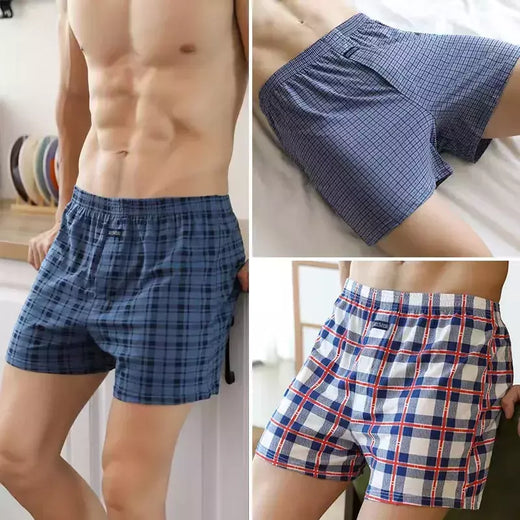 Cuecas masculinas de algodão de cintura alta, calças allo de cintura alta com pijama em casa, cuecas boxer plus size