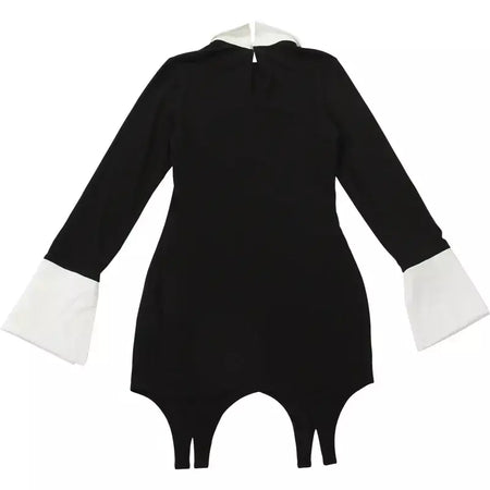 Retro vestido fino outono inverno moda cor bloqueando sexy elegante vestidos de noite manga longa lapela cintura alta roupas femininas