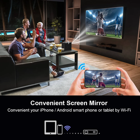 HONGTOP Android Inteligente Mini Projetor 300ANSI Lumen Projetor Portátil 4K com WIFI Bluetooth 1080P Home Movie Theater Beamer