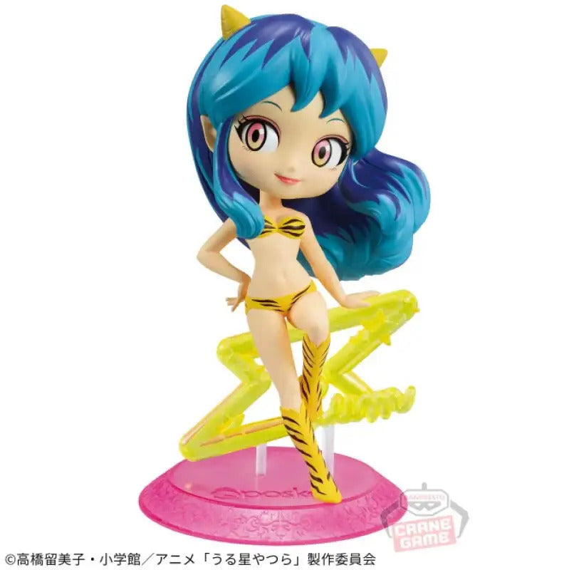 Em estoque Bandai Original Urusei Yatsura ver. -Q posket juntos-LUM & TEN Anime Figuras Modelo Cerca 14/6 cm Coleções Modelo brinquedos