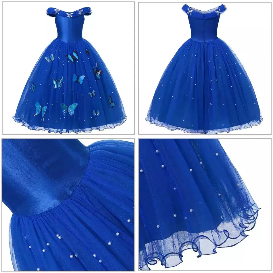 Crianças cosplay traje menina verão pageant lantejoulas fantasia crianças cinderela carnaval roupas princesa vestido de aniversário 3-10 ano