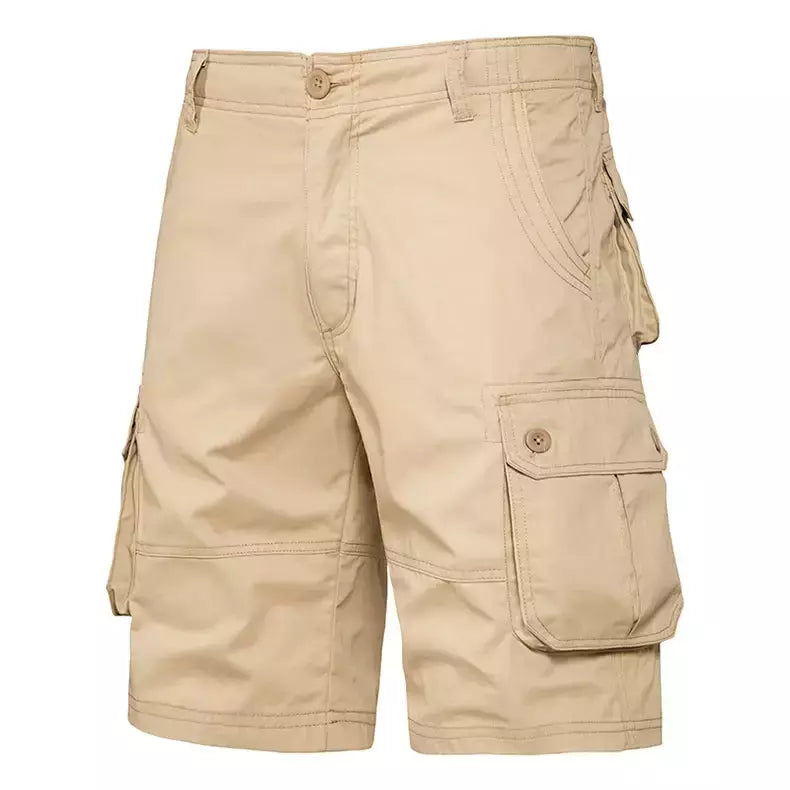 Shorts de praia largas para homens, macacão de bolso múltiplo, calça níquel confortável de algodão para o verão, esportes casuais ao ar livre