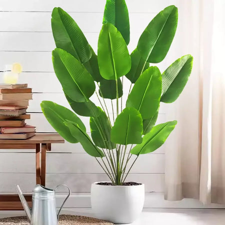 65-125cm/47.2in grande palmeira tropical falso banana planta folhas toque real strelitzia reginae planta de plástico para casa jardim