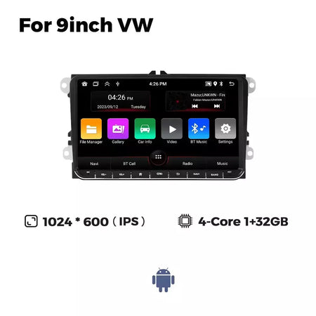 Android 13 sem fio carplay auto carro multimídia player tela ips gps wifi 7/8/9 ''rádio do carro para vw passat golf polo jetta skoda
