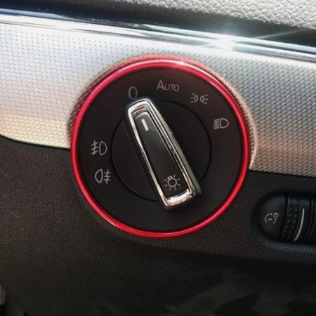 Adesivo decorativo de alumínio para interruptor de farol interno de carro, anel de guarnição para golf mk4 e passat b5, adesivo de moldura decorativa