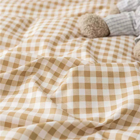 Preto branco pequenos verifica impresso conjunto de cama floral capa edredão fronha conjunto cama folha colcha único rainha rei tamanho