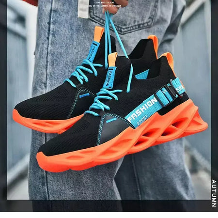 Venda quente moda roxo tênis casuais das mulheres dos homens lâmina tênis de corrida tamanho grande 48 luz respirável sapatos esportivos masculino malha tênis