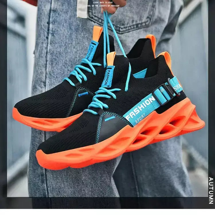 Venda quente moda roxo tênis casuais das mulheres dos homens lâmina tênis de corrida tamanho grande 48 luz respirável sapatos esportivos masculino malha tênis