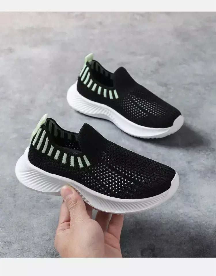 Crianças meninos sapatos casuais leves sola macia respirável crianças meninas esportes andando tênis antiderrapante