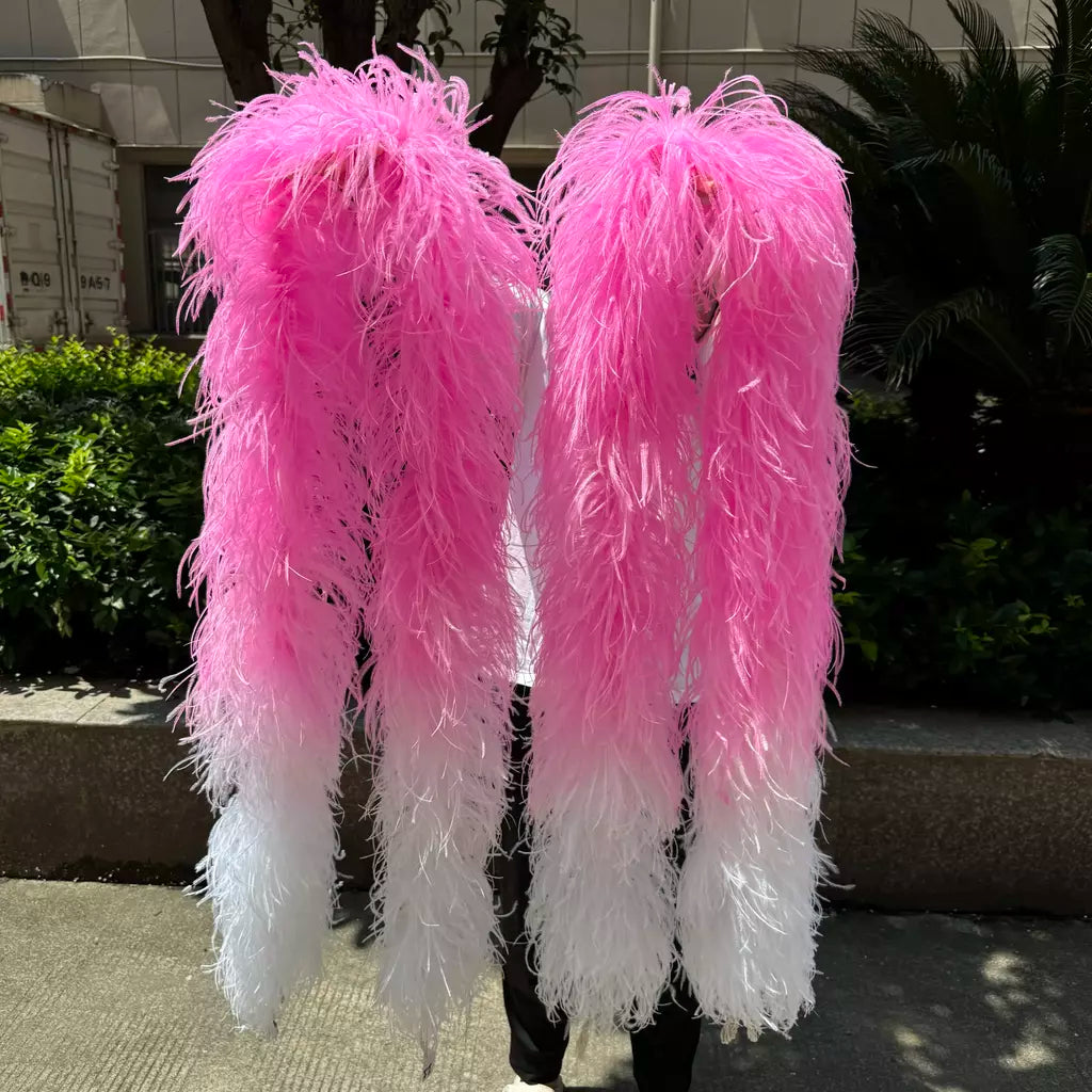 Boa de penas de avestruz arco-íris, 6/10/20 camadas, acessórios de festa fofos para mulheres, halloween, carnaval, cosplay, decoração de casamento, fantasia diy