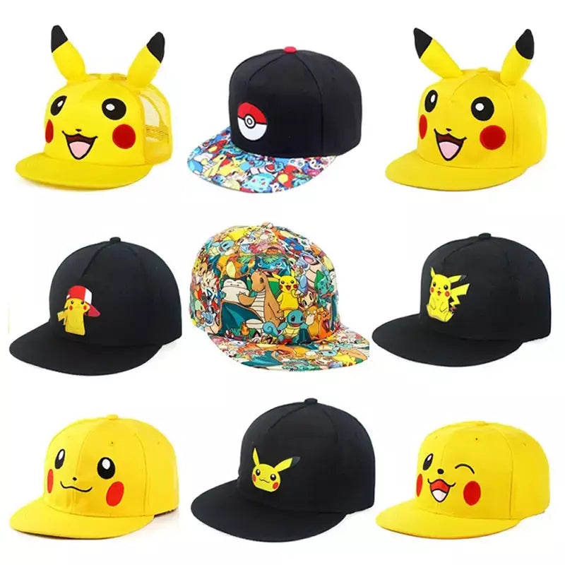 Anime figura pokemon boné de beisebol pikachu chapéu ajustável pokemon cosplay hip hop dos desenhos animados chapéus adultos menino menina crianças presentes aniversário