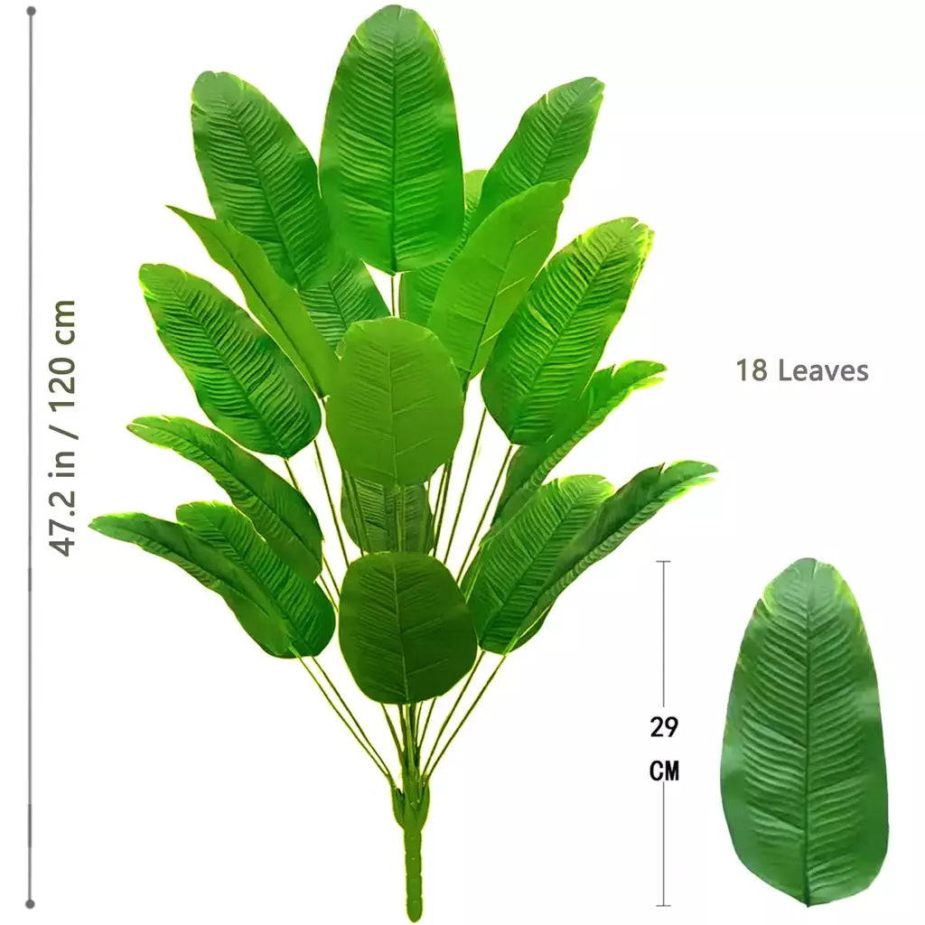 65-125cm/47.2in grande palmeira tropical falso banana planta folhas toque real strelitzia reginae planta de plástico para casa jardim