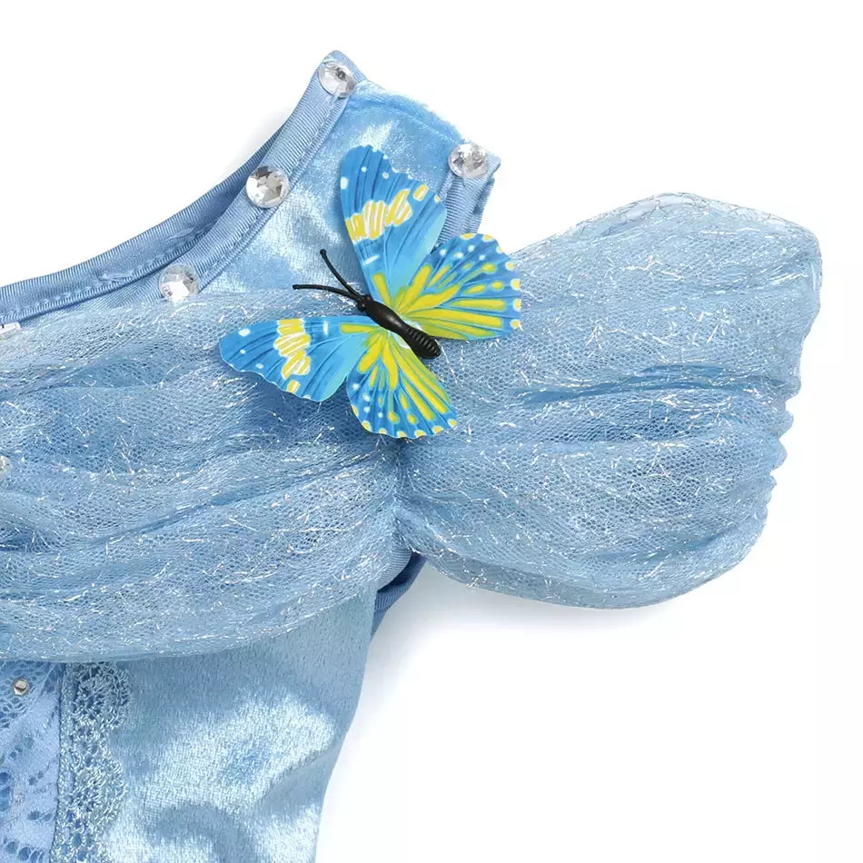 Crianças cosplay traje menina verão pageant lantejoulas fantasia crianças cinderela carnaval roupas princesa vestido de aniversário 3-10 ano