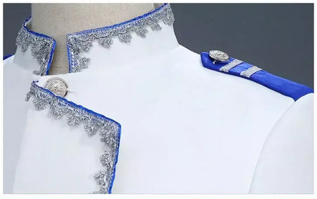 (Jaqueta e calça) masculino tribunal britânico banquete vestido emendado terno 2024 novo masculino festa de casamento prata borda de seda blazer e calças
