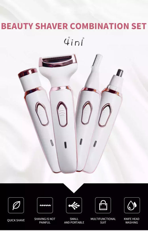 Depilador elétrico indolor para mulheres, biquíni, sobrancelha, nariz, senhora aparador, remoção facial do cabelo, cara, corpo, Shaver fêmea, Depilator, 4 em 1