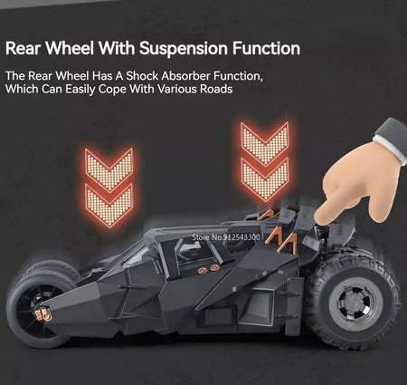 Grande escala 1:18 batmobile modelo de carro brinquedo o cavaleiro das trevas trilogia som luz deslizante spray liga veículos modelos ornamentos presentes