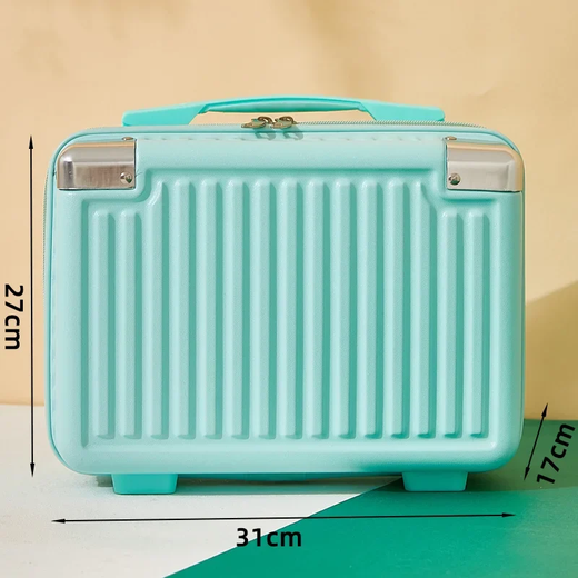 Caixa de maquiagem colorida de doces vintage para mulheres, 14 "portátil, mini bolsa de bagagem, fofa, grande capacidade, viagem, estojo cosmético, estudante