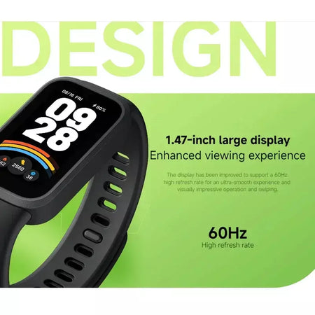 Versão global Xiaomi Smart Band 9 Active 1.47 ''Display 5ATM Modo de vida útil da bateria de 18 dias Monitoramento de saúde e fitness durante todo o dia