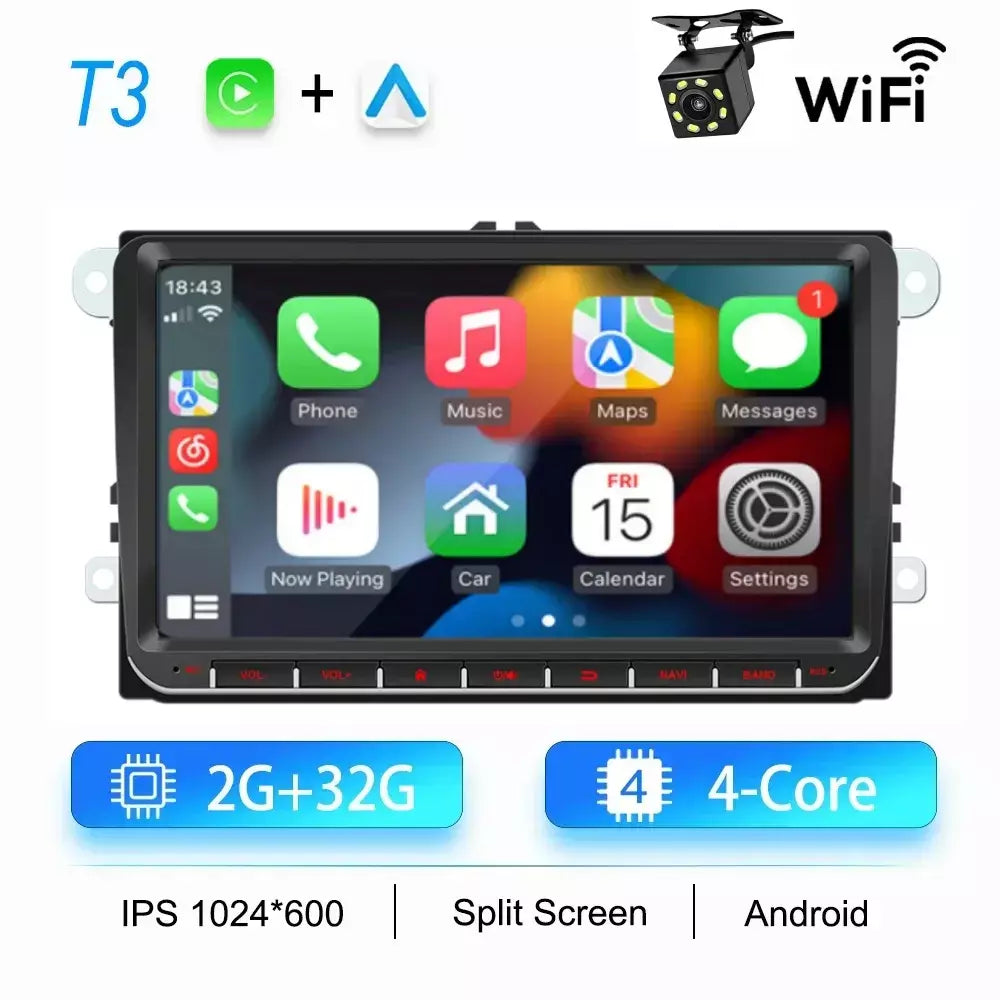 2din rádio do carro android para volkswagen golf 5 6 polo passat b6 b7 cc skoda jetta universal multimídia carplay wifi navegação gps