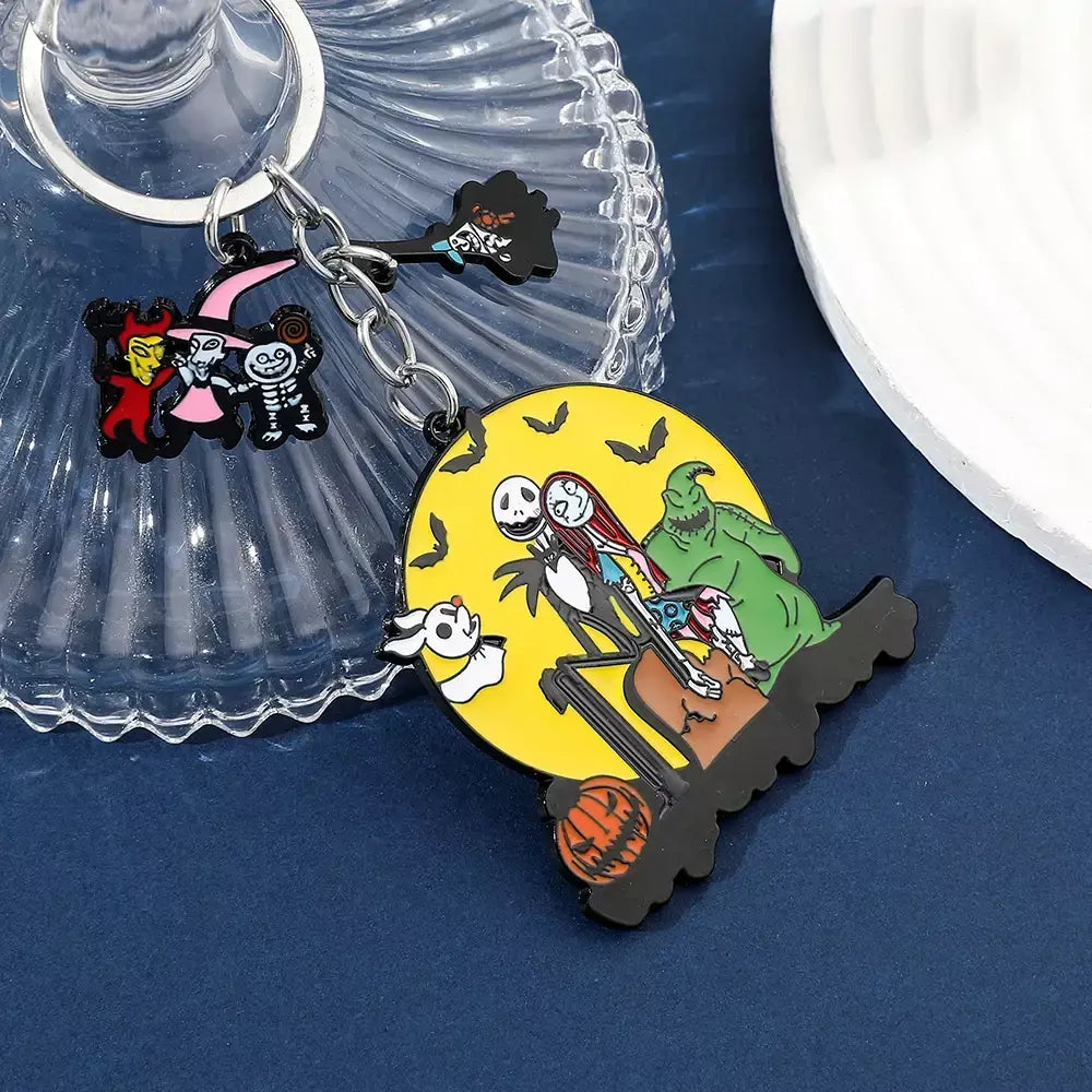 O pesadelo antes do natal chaveiro sally jack skellington halloween chaveiros porta-chaves do carro para casal jóias presentes