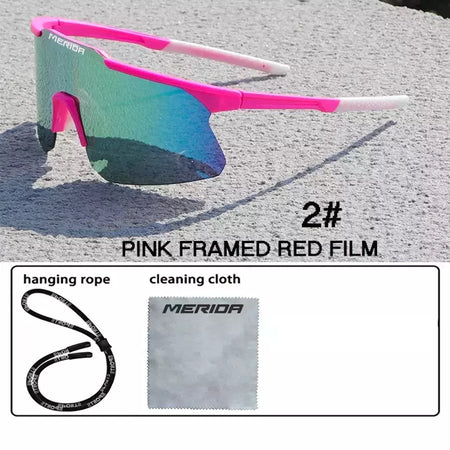 Merida-Óculos de sol para homens e mulheres, óculos esportivos, UV400, óculos de equitação, mountain bike, bicicleta de estrada, lentes ao ar livre com estojo