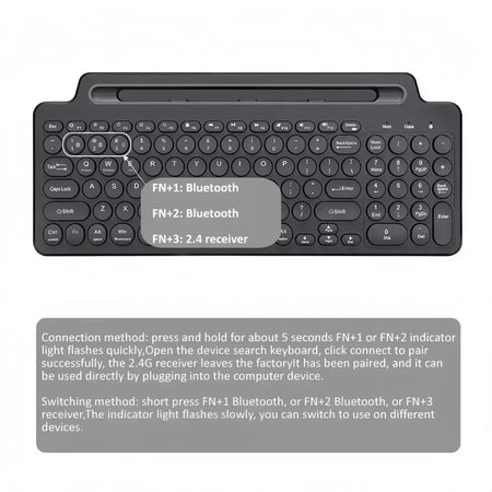 Teclado bluetooth duplo tri-modo bt5.0 3.0 2.4g teclado sem fio com touchpad teclado para jogos com slot para cartão para laptop tablet