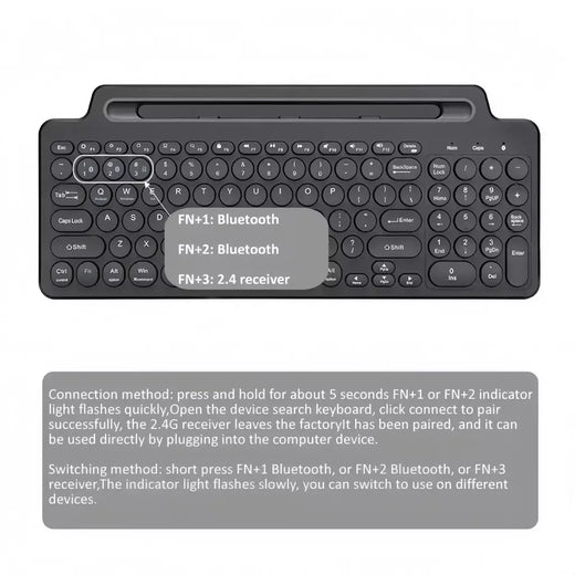 Teclado bluetooth duplo tri-modo bt5.0 3.0 2.4g teclado sem fio com touchpad teclado para jogos com slot para cartão para laptop tablet