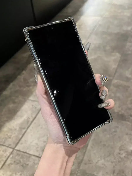 Chapeamento armadura transparente caso para samsung s25 ultra s24fe s23 fe s22 plus a54 a53 a55 a34 a35 a25 5g capa acrílica à prova de choque