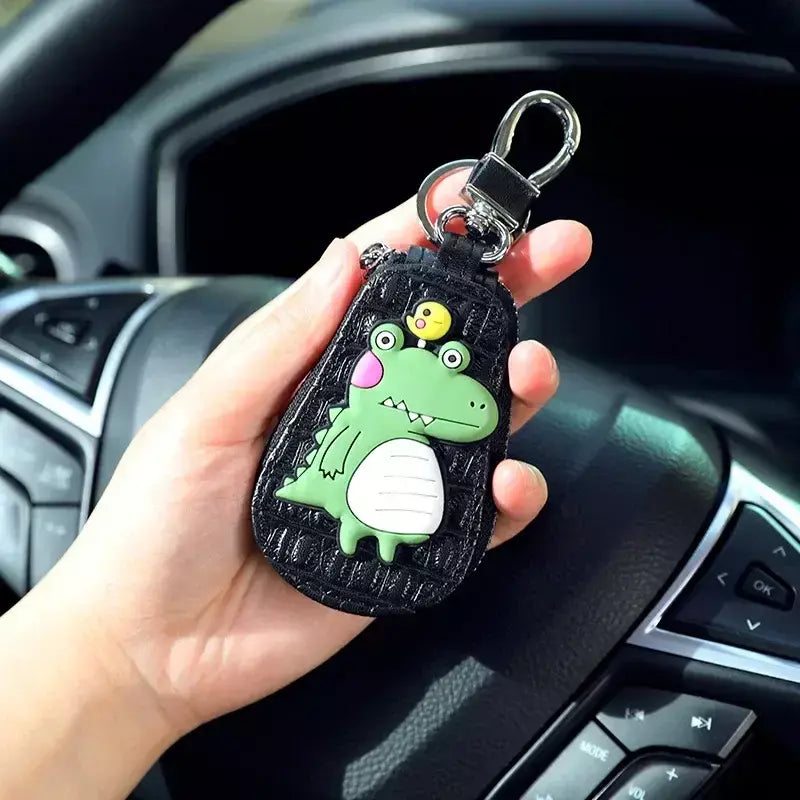 Caso chave do carro dos desenhos animados mickey minnie pato donald decoração anime figura auto chave proteção caso interior ornamento acessórios