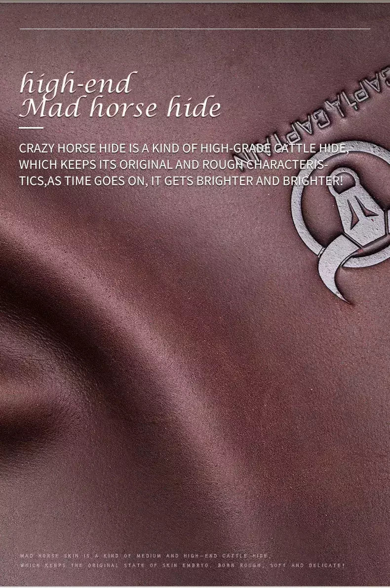 BULLCAPTAIN-Pacotes de Cintura de Couro Genuíno para Homens, Cinto Casual, Bolsa de Telefone Móvel 100% Couro Pequena Bolsa de Ombro
