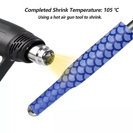 1m antiderrapante vara de pesca tubo termo retrátil envoltório diâmetro 15/18/20/22/25/28/30/35/40/45mm anti skid bicicleta lidar com barra aperto capa caso