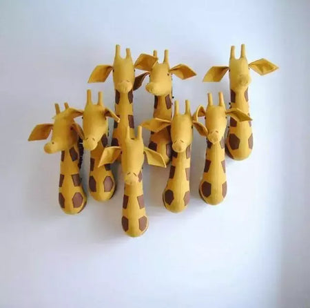 3D Animal Wall Mount for Children, Stuffed Toys for Kids, Nursery Wall, Home Decor Acessórios, Presentes de aniversário, Zebra, Elefante, Girafa