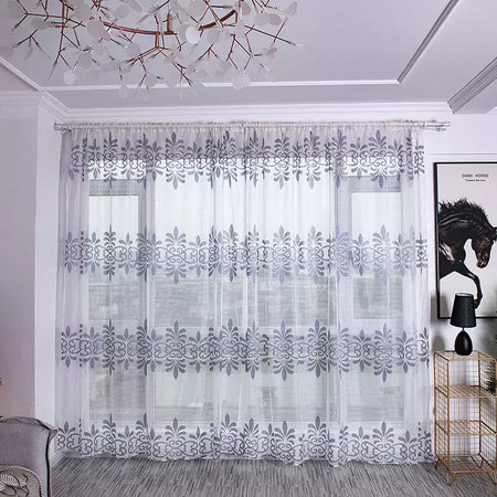 Tule Floral em Cortinas Puras, Tratamento Janela, Painel Persianas, Sala de estar, Quarto, Cozinha, Sombra, Roxo, Peônia