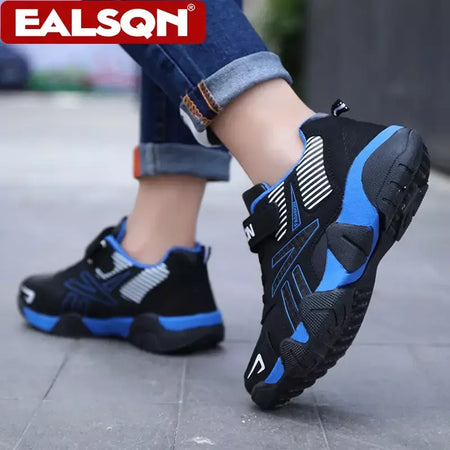 Quatro estações de couro crianças sapatos antiderrapantes ao ar livre tênis caminhada casual meninos esporte tênis tamanho 28-39