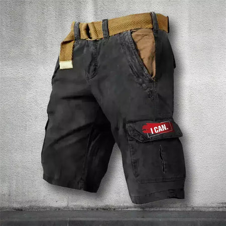 Calça masculina solta de algodão cargo, shorts casuais para esportes ao ar livre, confortável, tamanho grande, níquel, verão