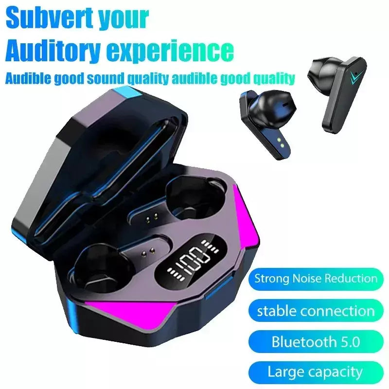 Fone de ouvido sem fio Bluetooth X15 TWS, 65ms Earbud de baixa latência, Gaming Headset, Gamer com microfone para Xiaomi e iPhone