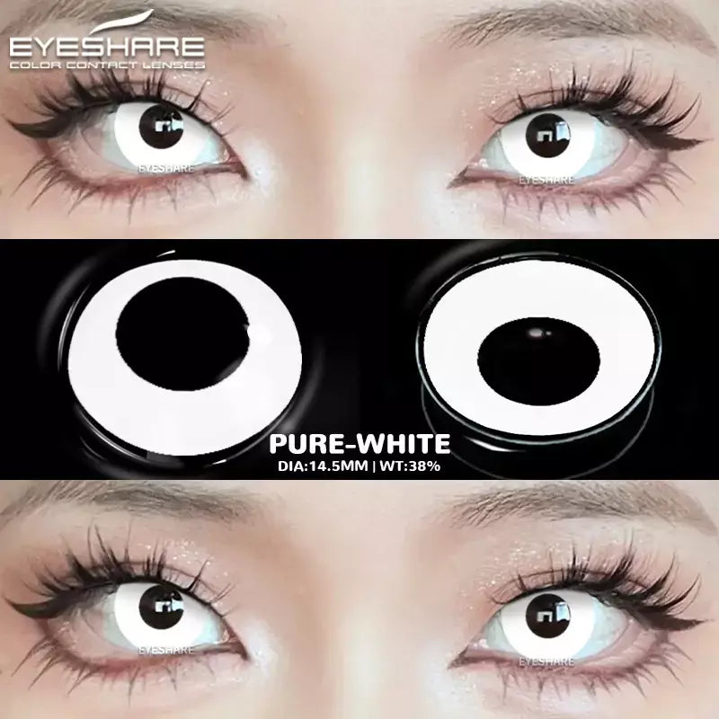 Eyeshare lentes de contato coloridas para olhos, 1 par de lentes coloridas de anime cosplay, lentes loucas de halloween, lentes de contato, maquiagem de beleza